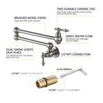 Brass Rotating Folding Faucet Delicate Double Switch Kitchen Faucet Wall Mounted Cold Water Tap