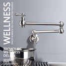 Brass Rotating Folding Faucet Delicate Double Switch Kitchen Faucet Wall Mounted Cold Water Tap
