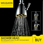 Brass Chrome Rain Shower Head Wall Mounted High Pressure Shower Head Rainfall 2 Jets Shower Head