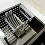Stainless Steel Black DoubIe Under Mounted Kitchen Sink Set With Pull Out Faucet Not Sticky Oil For Kitchen