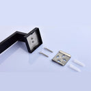 Stainless Steel Black Toilet Brush with Holder Wall Mounted Self Adhesive and Drilling Toilet Brush Set