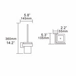 Stainless Steel Black Toilet Brush with Holder Wall Mounted Self Adhesive and Drilling Toilet Brush Set