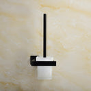 Stainless Steel Black Toilet Brush with Holder Wall Mounted Self Adhesive and Drilling Toilet Brush Set