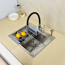 Stainless Steel Brushed Nickel Under Mounted Hand Make Single Bowl Kitchen Sink With Faucet For Kitchen