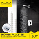 Rain Shower System Brass Fixed Shower Head Rain Mixer Shower Combo Wall Mount Shower Trim Kit with Rough-in Valve