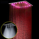 Rainfall Shower Head 3 Color LED Chrome Water Saving Shower Head Stainless Steel Fixed Shower Head