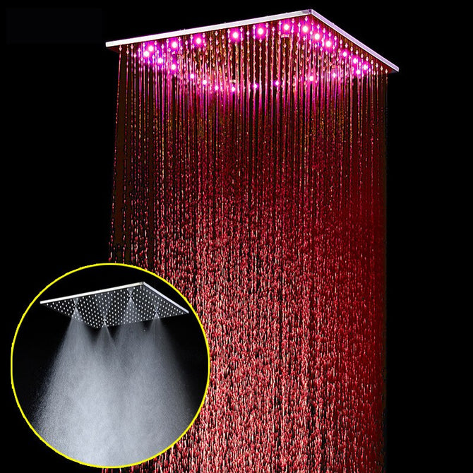 Free Shipping Rainfall Shower Head 3 Color LED Chorme Water Saving Shower Head Stainless Steel Fixed Shower Head - WELQUEEN WELQUEEN HOME DECOR