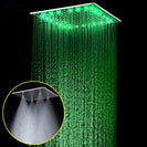 Rainfall Shower Head 3 Color LED Chrome Water Saving Shower Head Stainless Steel Fixed Shower Head