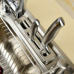 Stainless Steel Brushed Nickel Under Mount Double Bowl Kitchen Sink With Faucet and Knife Holder For Kitchen