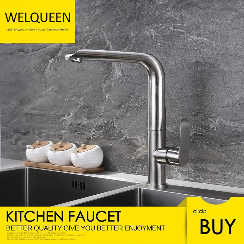 Free Shipping Stainless Steel 360 Degree Rotating Kitchen Faucet Hot and Cold Water Faucet Kitchen Sink Tap - WELQUEEN