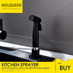 Stainless Steel Black Metal Kitchen Spray and Faucet Sprayer With Hose and Head Accessory for Kitchen Sink Washing