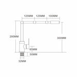 Stainless Steel Brushed Nickel 360 Degree Rotating Kitchen Faucet Cold and Hot Water Mixer Deck Mounted Tap