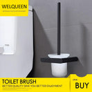 Wall Mounted Drilling Black Toilet Brush Holder With The Toilet Brush Bathroom Accessories