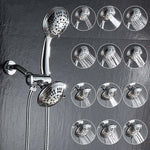 ABS Chrome Shower Head Premium 6 Spray Settings Luxury Spa Detachable Handheld Shower Head Shower Hose & Holder