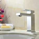 Brass Body Square Hot and Cold Water Single Hole Single Handle Basin Faucet