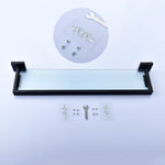 SUS304 Stainless Steel Seamless Self Adhesive Black Chrome Glass Towel Shelf Towel Hanger Bathroom Accessory