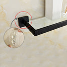 SUS304 Stainless Steel Seamless Self Adhesive Black Chrome Glass Towel Shelf Towel Hanger Bathroom Accessory
