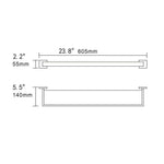 SUS304 Stainless Steel Seamless Self Adhesive Black Chrome Glass Towel Shelf Towel Hanger Bathroom Accessory