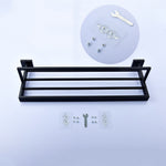 SUS304 Stainless Steel Seamless Self Adhesive Black Chrome Towel Rack With Bar Towel Hanger Bathroom Accessory