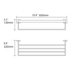 SUS304 Stainless Steel Seamless Self Adhesive Black Chrome Towel Rack With Bar Towel Hanger Bathroom Accessory