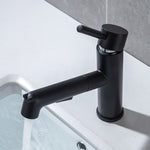 Brass Basin Faucet Multi-functional Stretch Faucet Black Cold and Hot Water Washing Basin Sitting Pull Out Faucet