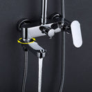 Brass Chrome Single Handle Bathtub Faucet Mixer Tap 5-Ways Showers Hand Shower Rain Shower Head Shower Set