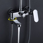 Brass Chrome Single Handle Bathtub Faucet Mixer Tap 5-Ways Showers Hand Shower Rain Shower Head Shower Set