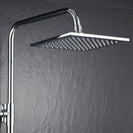 Brass Chrome 8 Inches Square Rain Shower Head Pressurized Shower Head Powerful Spray Top Shower With Silicone