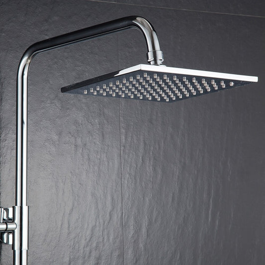 Free shipping Brass Chrome 8 Inches Square Rain Shower Head Pressurized Shower Head Powerful Spray Top Shower With Silicone - WELQUEEN