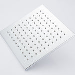 Brass Chrome 8 Inches Square Rain Shower Head Pressurized Shower Head Powerful Spray Top Shower With Silicone