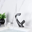 Matte Black Curved Basin Faucet Chrome Waterfall Modern Washbasin Crane Multi-Colored Bathroom torneira Cold Hot Water Mixer Tap