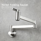Brass Kitchen Faucet Wall Mount Pot Filler Faucet 360 Rotatable Folding Lengthened with Double Joint Swing Arms Cold Water Tap