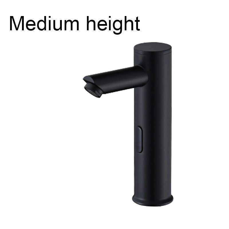 Copper Automatic Sensor Faucet Basin Single Cold Black Faucet Hot Smart Sensor Infrared Hand Washing Basin Faucet - WELQUEEN HOME DECOR