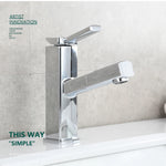 Brass Pulldown Basin Faucet with Pull Out Sprayer Single Lever Faucet for Bathroom Hot and Cold Water Faucet