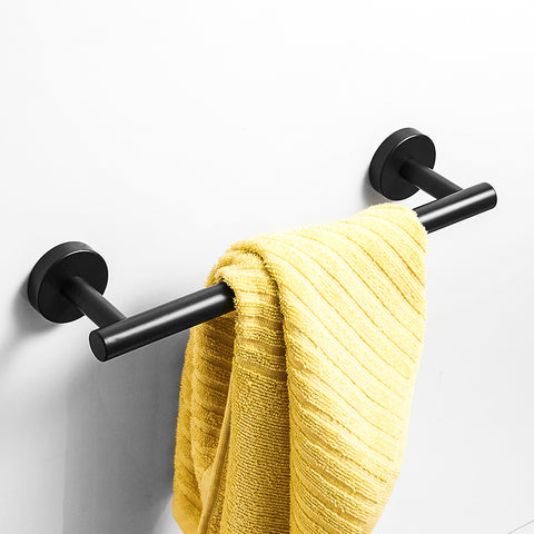 Matte Black Bathroom Hardware Set Robe Hook Single Towel Bar