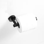 Matte Black Bathroom Hardware Set Robe Hook Single Towel Bar Toilet Paper Holder