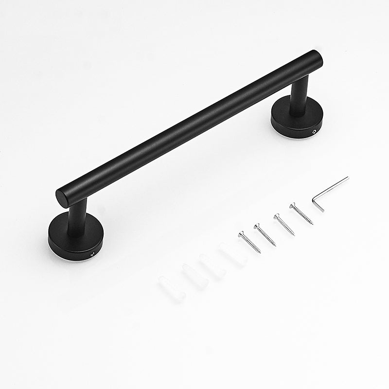 Matte Black Bathroom Hardware Set | Robe Hook Single Towel Bar Toilet Paper Holder - WELQUEEN