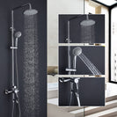 Round Single Handle Mixer Tap With Top Spray Hand Shower Rain Shower Faucets Set Wall Mount Bathroom Shower Set