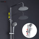 Round Single Handle Mixer Tap With Top Spray Hand Shower Rain Shower Faucets Set Wall Mount Bathroom Shower Set
