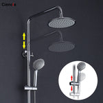 Round Single Handle Mixer Tap With Top Spray Hand Shower Rain Shower Faucets Set Wall Mount Bathroom Shower Set