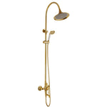 Dual Function Rain Shower System Combo Set | Brass Rainfall Shower Set | Shower Column Set Adjustable Slider Shower Elbow Included