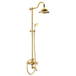 Dual Function Rain Shower System Combo Set | Brass Rainfall Shower Set | Shower Column Set Adjustable Slider Shower Elbow Included