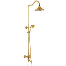 Dual Function Rain Shower System Combo Set | Brass Rainfall Shower Set | Shower Column Set Adjustable Slider Shower Elbow Included