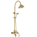 Dual Function Rain Shower System Combo Set | Brass Rainfall Shower Set | Shower Column Set Adjustable Slider Shower Elbow Included