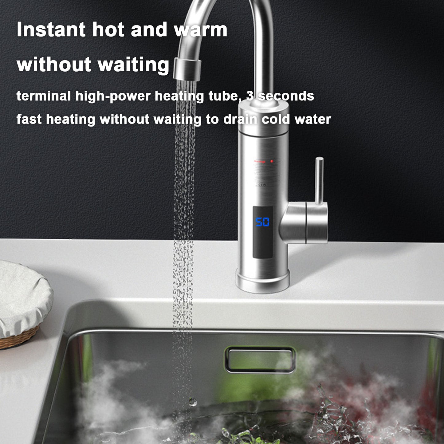 Instant Hot Water Faucet Water Faucet For Kitchen Sink Instant Hot And Cold Water Dispenser Faucet Faucet With Digital Display - WELQUEEN HOME DECOR