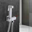 Solid Brass Single Cold Water Corner Valve Bidet Function square Hand Shower Head Tap Crane 90 Degree Switch