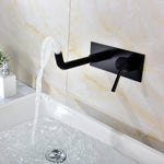 Wall Mount Bathroom Faucet Black Vessel Faucet 360 Degree Swivel Brass Basin Mixer Tap and Rough-in Valve Included
