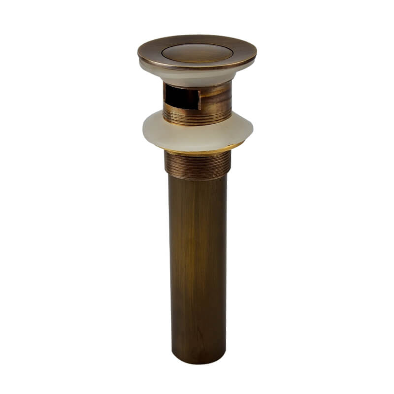 Bathroom Sink Drain | Stopper Pop Up with Overflow for Bath Vanity Sink | Brass Body and Stainless Steel Waste Pipe - WELQUEEN