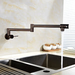 Brass Wall Mounted Kitchen Faucet | Cold Water Folding Kitchen Faucet | Single Lever Rotate Kitchen Sink Faucet 7 Colors