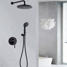 Wall Mounted Concealed Shower Faucet Set | Bathroom High Pressure 8  Rain Shower Head | 3-Setting Handheld Shower Head Set